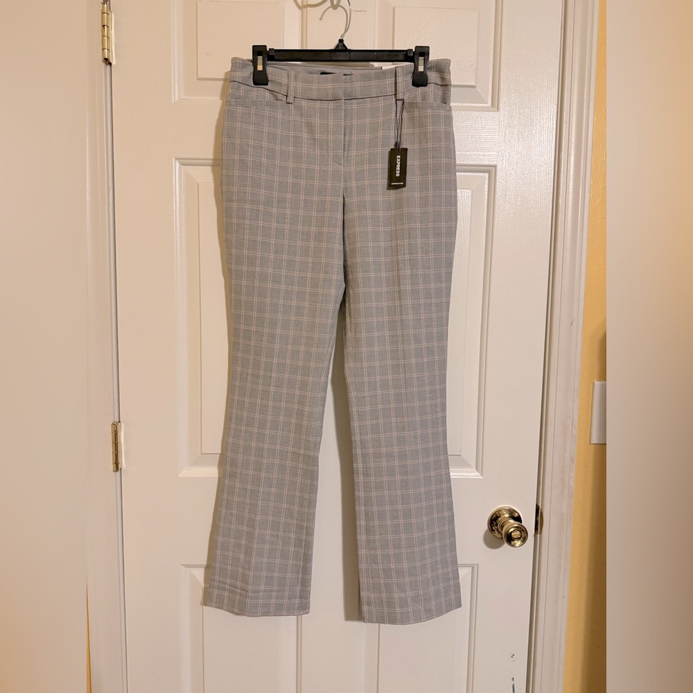 Express Gray Plaid Women's Pants (Size 6R)